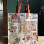 紙袋風バッグ　A4サイズ対応　レトロなクマさん柄