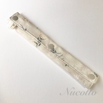 水筒肩ひもカバー【上品な白い花柄】