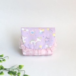 幅広❤︎マチ付　移動ポケット③   ユニコーン🦄ゆめかわ　レース 可愛い