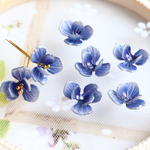 再入荷★パンジー　ビオラ　お花のアクリルパーツ　ブルーパープルグラデーション