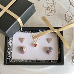 𝕜𝕦*𝕞𝕠𝕞𝕠𖦥⚘𖡡𖤣フェミニンハート 16KGP ネックレス レジン アンティーク フラワー ピアス