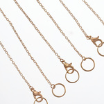 バッグチャーム　チェーン　パーツ　金具　ゴールド　KC金　15cm　40本　細め　カニカン　二重リング　丸カン　セット　アクセサリー　手芸 AP2835
