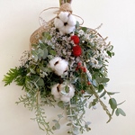 ドライフラワー 森の香り White&green クリスマス スワッグ ウィンター スワッグ