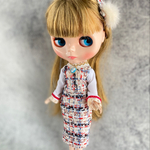 ツイードレトロワンピース(tweed Sympathique) ファーヘアピンつき2点セット