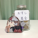 猫ばあちゃんの店オープン２周年記念　半額セール / 50%OFFセール　ねこ柄ガマ口財布 / ネコ柄コインケース　＊猫の集会＊ 小サイズ  B