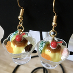 ミニチュア プリンアラモードのピアス or ストラップ