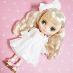 ミディ☆リボンとチュールのワンピース(ホワイト)　ブライス  ARomantic　