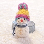 ニット帽かぶった雪だるまちゃん(磁石無し❌)☃️