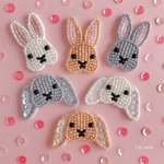 立ち耳・垂れ耳うさぎ　ビーズ刺繍　※受注制作