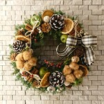 〈makoppp2様専用ページ〉ブラウンコットンと木の実のクリスマスリース(25cm)