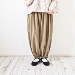 【受注製作】コーデュロイのドロワーズパンツ(オリーブ)