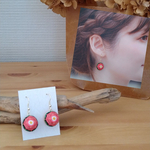 {再販}てまり　[冬椿]　ピアス·イヤリング