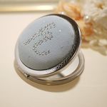 受注製作・イニシャルのコンパクトミラー（ブルー）