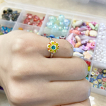 ❄️🌿ガラスビーズのリング🌨💍フリーサイズ✨