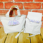 フリンジ親子のお揃いトート&リュック（パープル系）