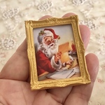 クリスマス特集＊アートフレーム（ゴールド）＊お手紙を読むサンタさん