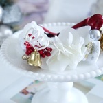 クリスマスベル付き花冠（松ぼっくり）　うさぎ花冠 　S～Mサイズ
