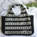 新柄⭐︎ナイロンエコバッグ　黒ネコ＆ドット柄　Lサイズ