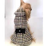 犬服オーダー★ウール千鳥柄コート★