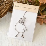 帽子をかぶった文鳥のオーナメント
