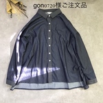 gon0720様ご注文品✳︎インディゴデニム✳︎:綿100%:サイドスリットの切り替えブラウス