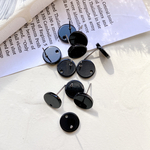 4pcs[ブラック] サークル アクリル ピアス パーツ (穴付き) a354