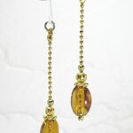 ☆シンプル・ブラウンガラス♡ロングピアス（樹脂フック）