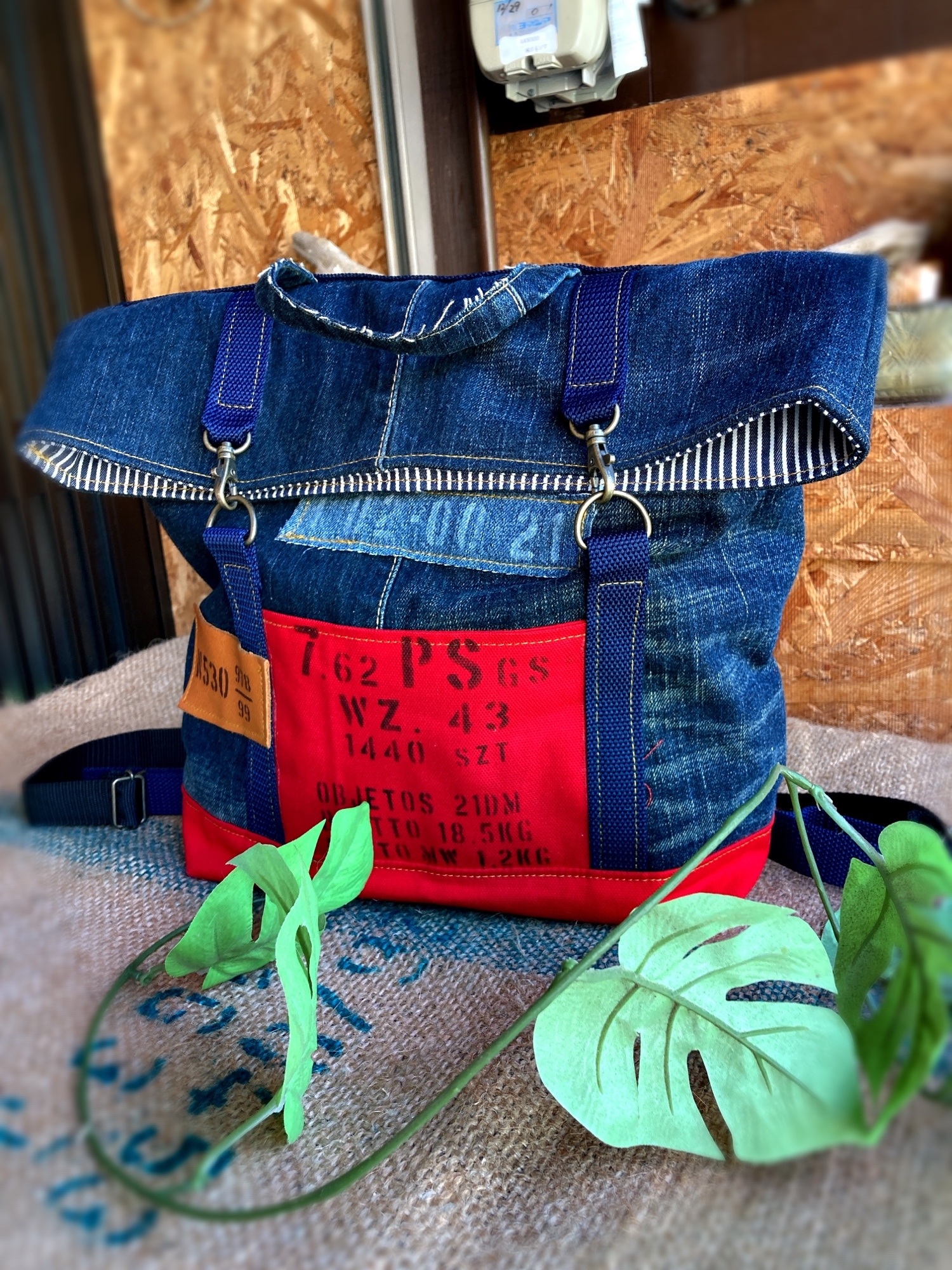 ＮＹ　リメイクデニム　リュック　ハンドメイド リュックの作り方】デニムで王道リュックサックを作りました