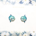 ～小さなピアスシリーズ～マンボウのピアス/ノンホールピアス(樹脂イヤリング)/チャーム