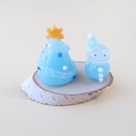 クリスマスツリーと雪だるま（ガラス製）