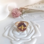 ♡再販♡ vintage honey bee 蜜蜂のヴィンテージリング A (ワインレッド・フリーサイズ)