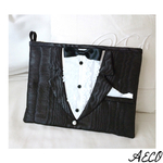 I ♥︎ tuxedo clutch bag(black)☆送料無料☆