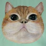 絵画／アクリル絵の具／猫