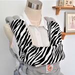 【エルゴカバー】エルゴ オムニブリーズ　アダプト　オムニ360　ふわとろよだれパッドセット 抱っこ紐首回りカバー 抱っこひもカバー　ゼブラ柄 × ブラック