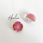 花柄《ピンク》×白のアシンメトリーピアス/イヤリング(34)