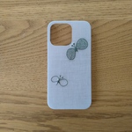 *受注製作*ミナペルホネン*choucho*ライトグレー×モスグリーン*mina perhonen*iPhoneケース*iPhoneカバー*スマホケース*スマホカバー