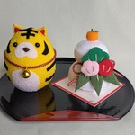 干支飾り 虎と鏡餅