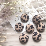 A1102【送料無料】ファブリック レオパード カボション  4pcs