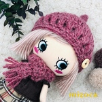🍂冬用とんがり帽再販✨着せ替え〈2点セット〉ෆ̈ ハッピードール　イーマリー　(とんがり帽子・マフラー)ボタン付き　可愛いෆ̈ピンク
