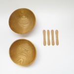 コナラの器とクリのへらセット