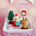 お皿の Xmas・チビくまサンタさんがトナくんと一緒にプレゼントをお届けにきました