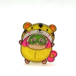 ★プク丸ブローチ★ かぶりもの 干支 寅年 プラバン レジン