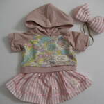 シェリーメイコスチューム パーカー スカート リボン (ピンク系 ストライプ)