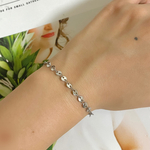 華奢 プレートチェーン ステンレスブレスレット silver アレルギー対応 つけっぱなし ok