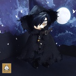 【オビツ11サイズ】黒魔道士のマント・チャーム付き【ねんどろいどどーるサイズ】