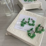 flower hoop (4.green × silver)