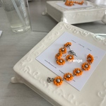 flower hoop (3.orange × silver)