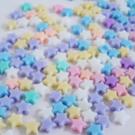 【30g】パステルカラーの10mm星のビーズ