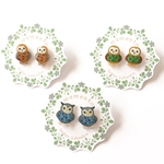 色とりどりのふくろうピアス
