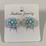 ハンドメイド　お花のクリップイヤリング